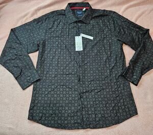 NWT Silver Stone Collection Geo Print Modern Fit Long Sleeve Button-Down XXL